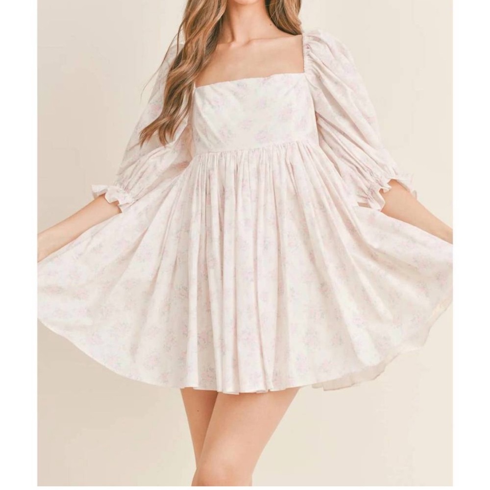 Puff Sleeve Mini Dress